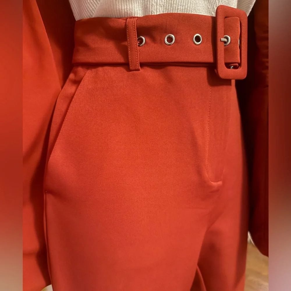 NWT Women's Suit 2 Piece Set Office Blazer and High Waist Pants Dressy Outfit - Picture 6 of 16